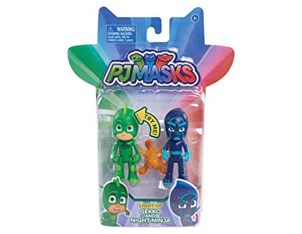 PJ Masks Light Up Gekko e Night Ninja Figura 2 Pack